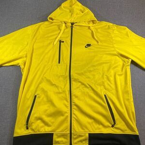 Nike Yellow Performance Full-Zip Hoodie Jacket with Black Accents